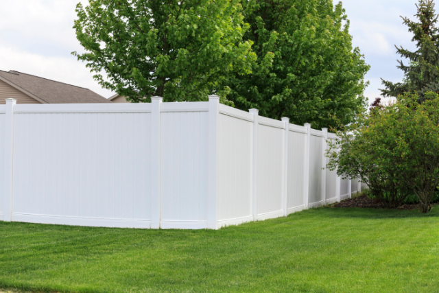 White vinyl fence